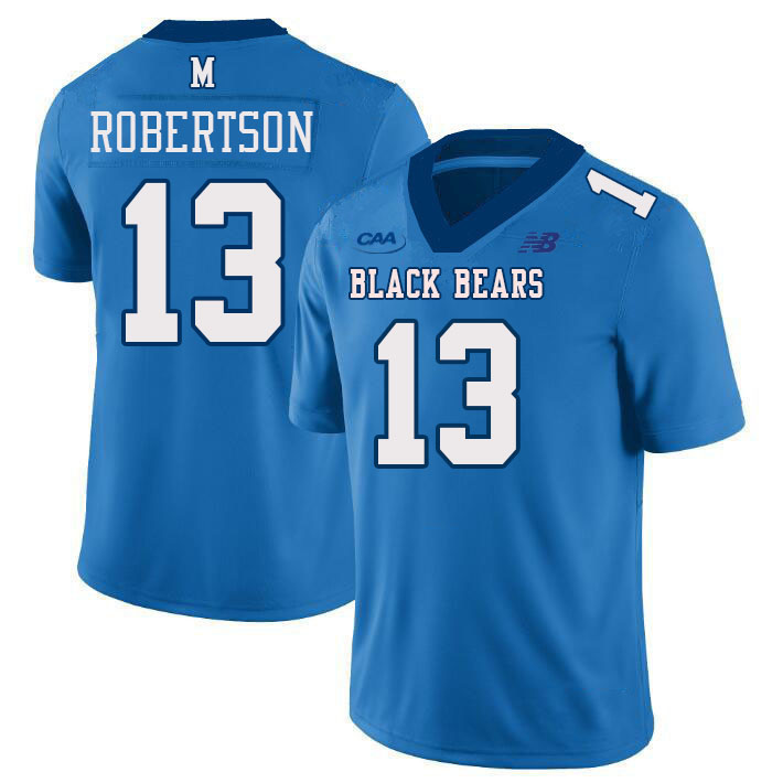 Men #13 Derek Robertson Maine Black Bears College Football Jerseys Stitched Sale-Light Blue